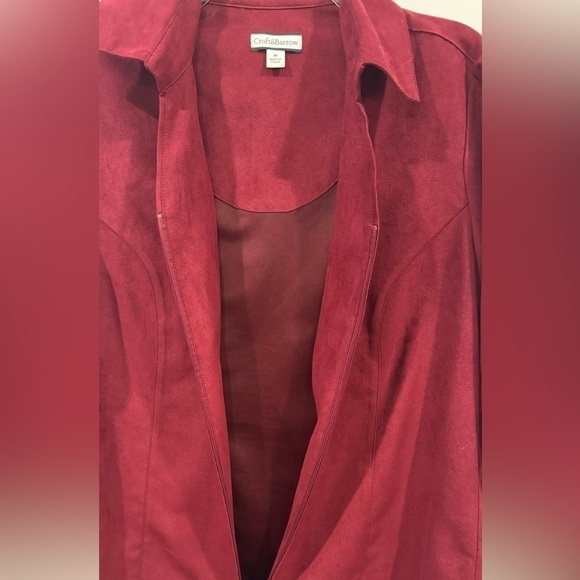 croft & barrow Women’s Blouse Long Sleeve Zip Up Shirt Blouse Burgundy Size M - Picture 9 of 11